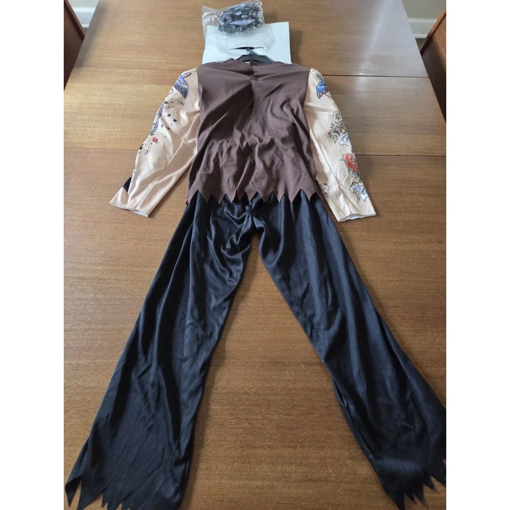 Muscle Pirate Costume kids m 8-10 Ed hardy tattoo style ink blackbeard matey